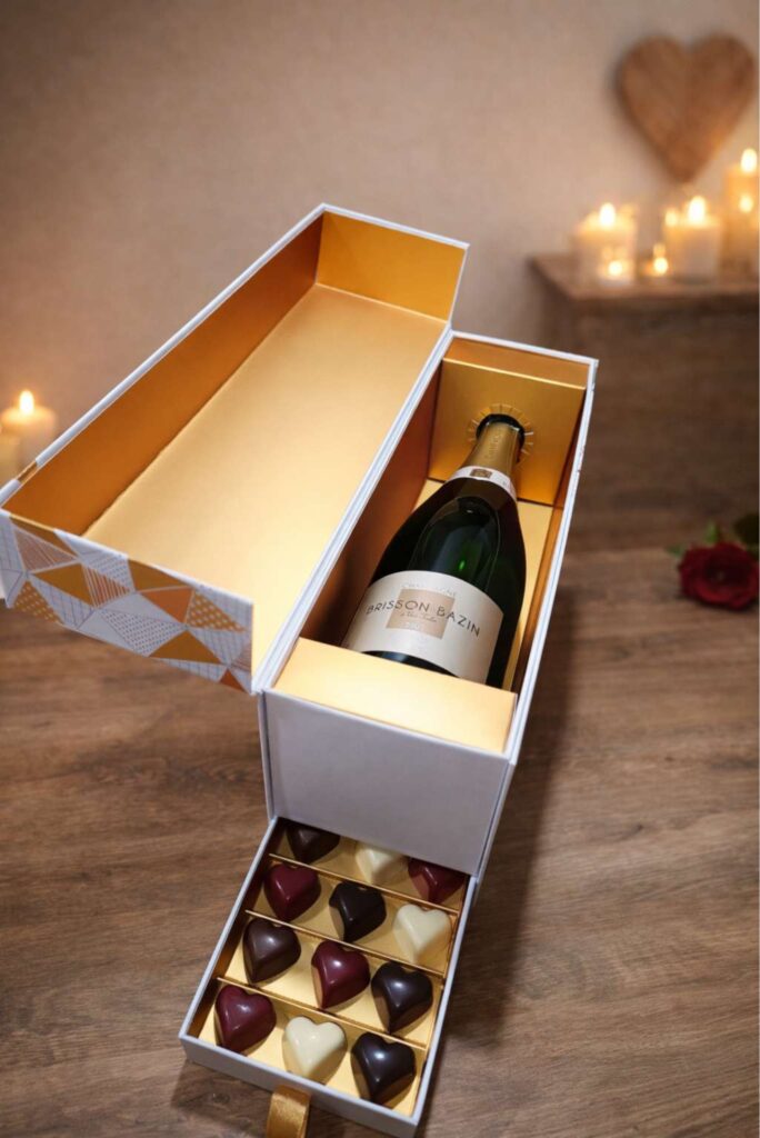 Coffret champagne et chocolat